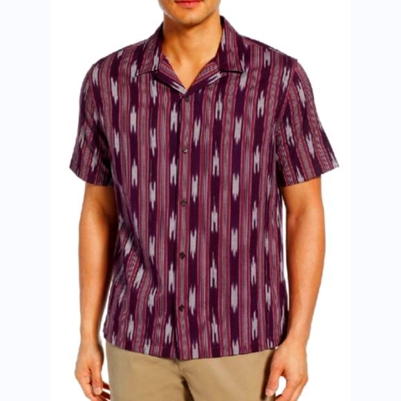 Vince Ikat Cabana Shirt Slim Fit In Napa Size Medium - Picture 1 of 15